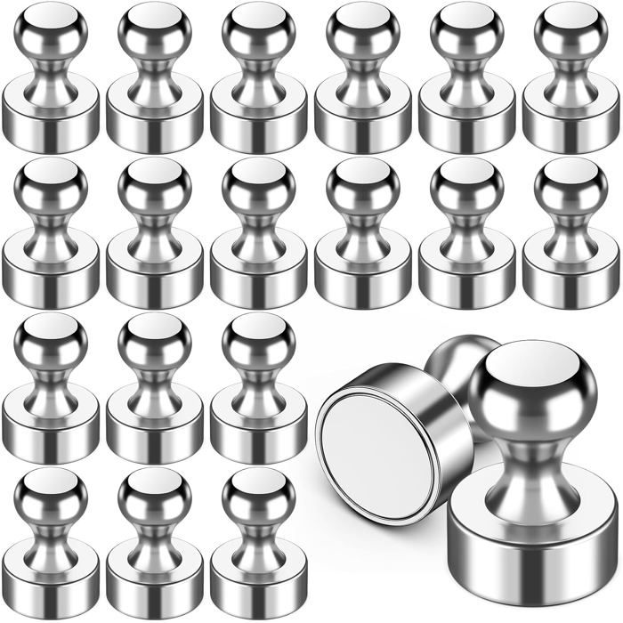 20 aimants pour réfrigérateur - Petits aimants puissants adaptés aux réfrigérateurs tableaux blancs et armoires de rangement