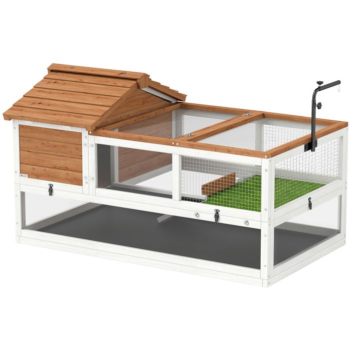 YWJ Maison pour tortues enclos à 2 niveaux support pour lampes cage pour petits animaux orange
