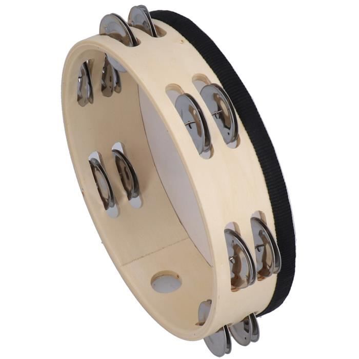 Akozon Tambour de clap cloche à main Tambourin Cloche à Main 8 po