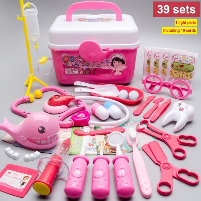 39 Pièces Malette Docteur Enfant Jouet Medecin Outils, Jeu d'imitation  Cadeau pour Fille et Garcon, Rose - Cdiscount Jeux - Jouets