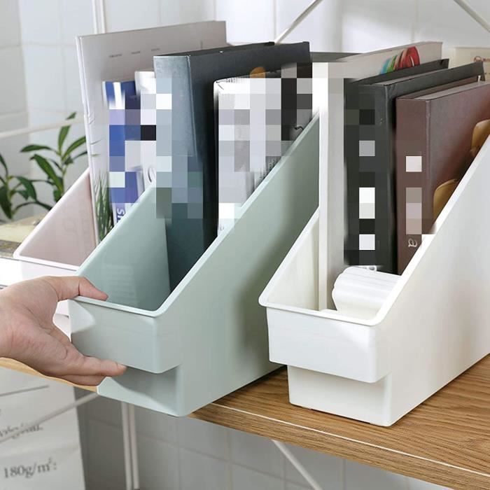 5 Pièces Porte-Revues En Plastique Blanc - Range-Magazines Pliable Pour Bureau Et Rangement