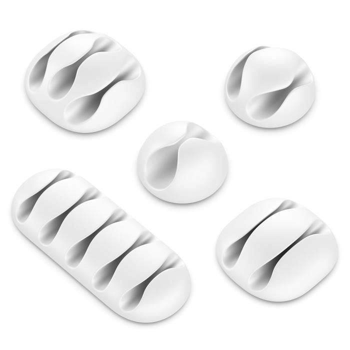 5 Supports de Câbles Autocollants GuideCâbles Fixation Organisateur
