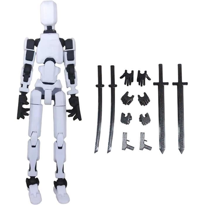 Figurine daction - Multi-articulations - Robot imprimé 3D - 13 cm - Pour enfants à partir de 3 ans