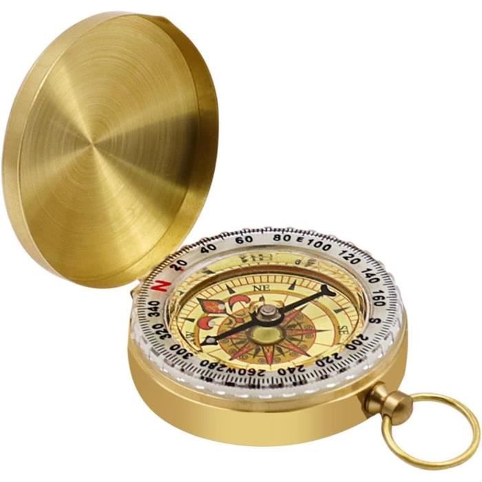 Navigation Randonnée Chasse - Navigation Professionnelle étanche - Chasse, Camping, Randonnée - Design Rétro Bronze Boussole Militaire Anbte