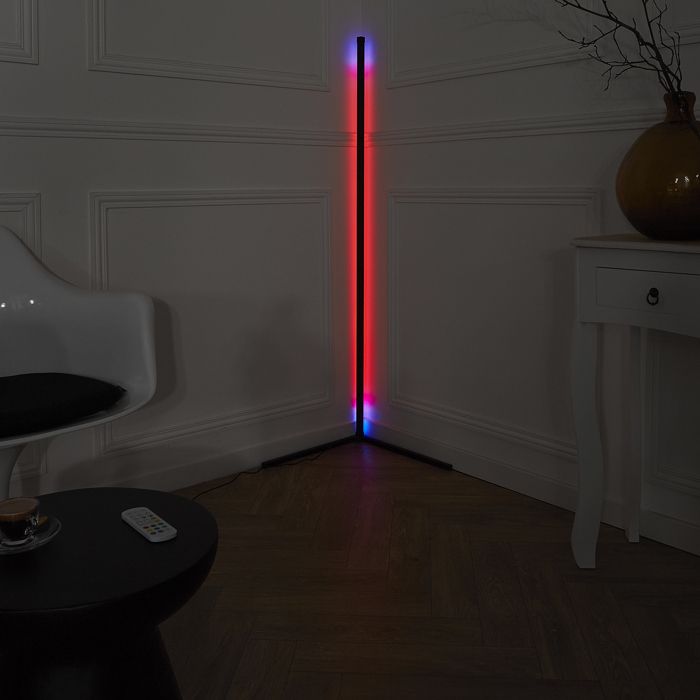 Lampe - Home Deco Factory - Angle - Tube Led - Noir Et Multicolore