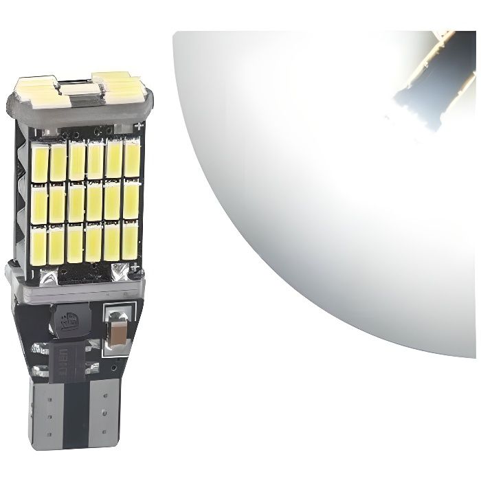 Ampoules T15 LED W16W 45 smd Blanc Canbus pour Feux de recul