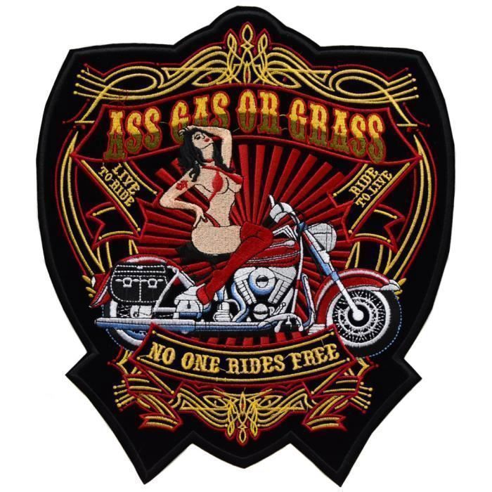 Écusson Thermocollant Grand Format Route 66 - Motard Biker - Tête De Mort Aile Ange - 28x26 Cm Environ - Patch Badge Déco