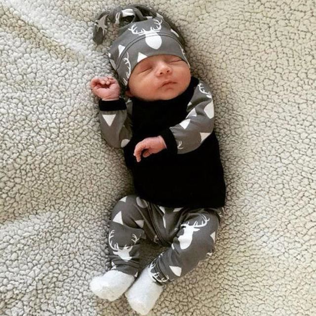 Automne Style Infantile Vetements Bebe Vetements Ensembles Garcon Coton A Manches Longues Nouveau Ne 3 Pcs Costume Bebe Garcon Vetem Cdiscount Pret A Porter