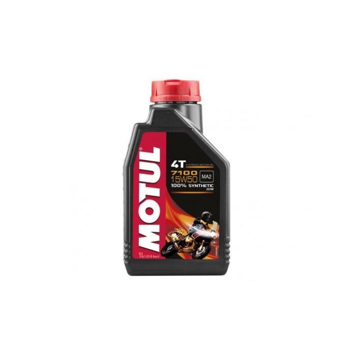 Bidon d'huile Motul 15W-50 7100 MA2 100% synthèsepour moto 4T 1L