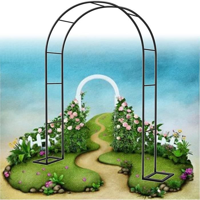 Arche De Jardin En Métal Noir 300x220cm - Structure Robuste Pour Plantes Grimpantes Et Mariage
