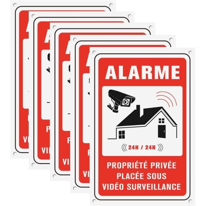 Plaque Alarme Panneau Maison Sous Surveillance Alarme Adhésif Propriété Privée Sous Maison A Vendre - Foto 8