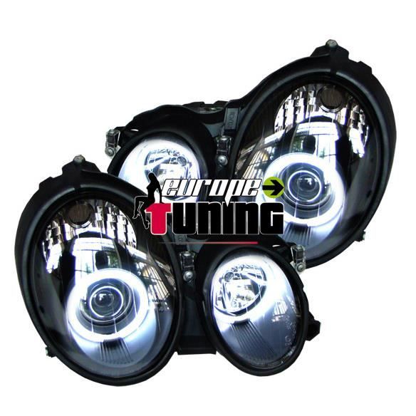 phares design, noir, set CLK W208, 98-02 H1+H1, manuel/reglage electrique SET COMPLET pour: Mercedes CLK W208 97-02