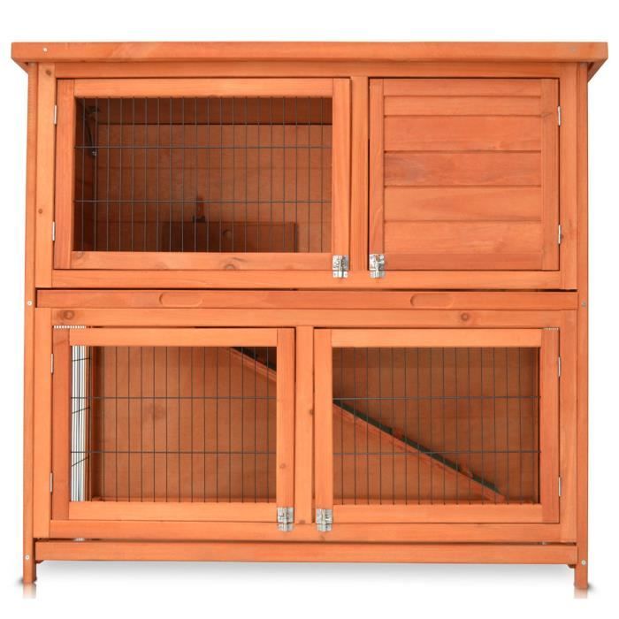Zooprimus 104 x 55 x 94 cm Cage Clapier lapin Extérieur en bois de