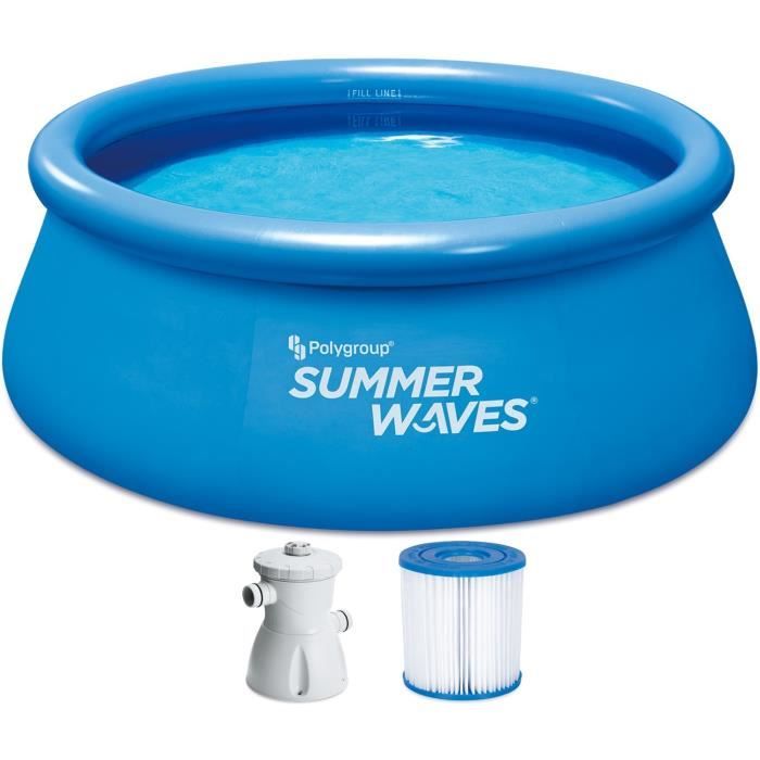 Piscine ronde Summer Waves - TW33-P1000830A0EU - Quick Up 244 x 76 cm - Filtre à cartouche