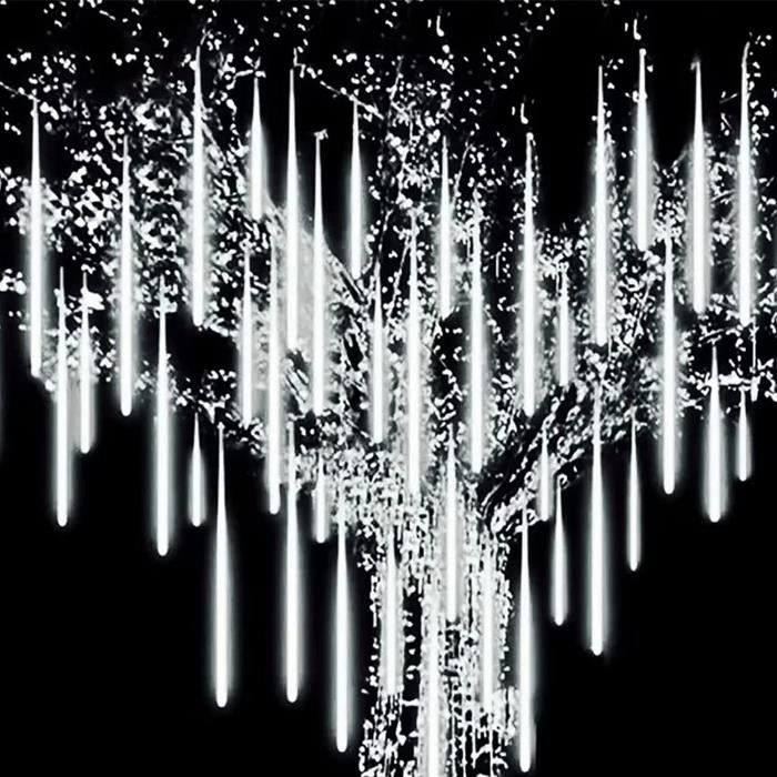 Guirlande Lumineuse Solaire Météores Pluie - 10 Tubes 30 Cm, 240 LEDs, IP67 Étanche - Pour Noël, Jardin, Fête (Télécommande) - 5