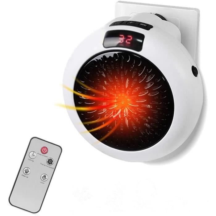 Radiateur soufflant soufflant enfichable 900 W, mini radiateur électrique, radiateur mobile, blanc Radiateur soufflant soufflant enfichable 900 W, mini radiateur électrique, radiateur mobile, blanc