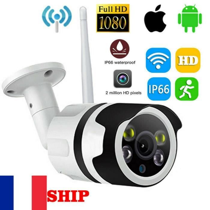 1080P Wifi IP Caméra de Surveillance Sans fil Vision HD Nuit Sécurité Extérieur