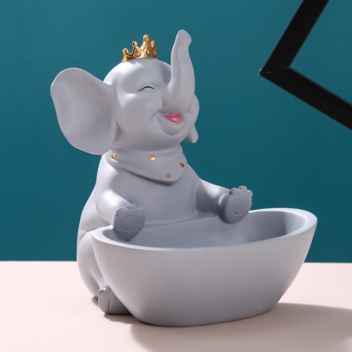 Sculpture Ours Polaire Avec Plateau – Décoratif Et Pratique, Rangement Bijoux, Clés, Statue Moderne Résine 17 Cm