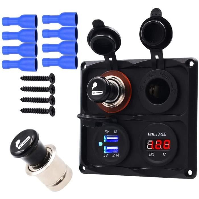 Interrupteur Basculant Étanche 12V 20A - Montage Panneau - Momentané Double Pôle - Marque Taiss