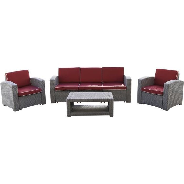 Salon de Jardin Chillvert Treviso en Résine 1 Canapé + 2 Fauteuils + Table Gris Clair Salon de Jardin Chillvert Treviso en Résine 1 Canapé + 2 Fauteuils + Table Gris Clair