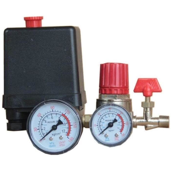 Régulateur Pression Air 90-120 PSI Pressostat Régulateur De Pression Pour Compresseur D'air - Plage 90-120 PSI - Marque QWORK Pressostat Pompe Eau