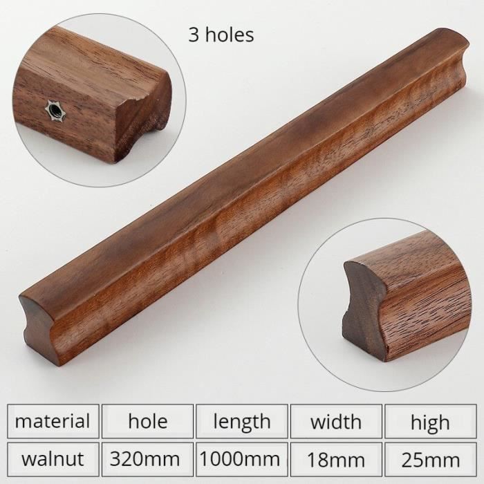 Noire Noire 1000 Mm Poign es De Meuble En Bois En Noyer Pour 