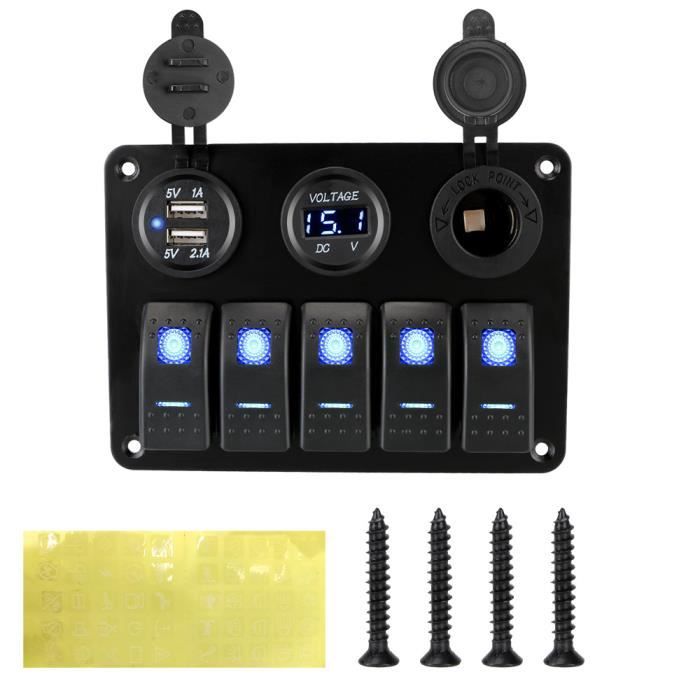 Lot De 3 Interrupteurs à Bascule LED Bleu 4 Pin - 12V/20A - Pour Voiture, Bateau, Moto - Commutateur SPST