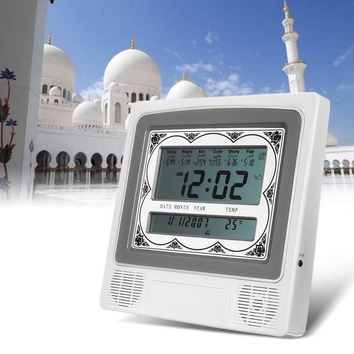 Horloge Automatique Islamique Azan Musulman Priere Alarme Mur Table Maison Horloge Adhan Qibla Salah Priere Calendrier Reveil Cdiscount Maison