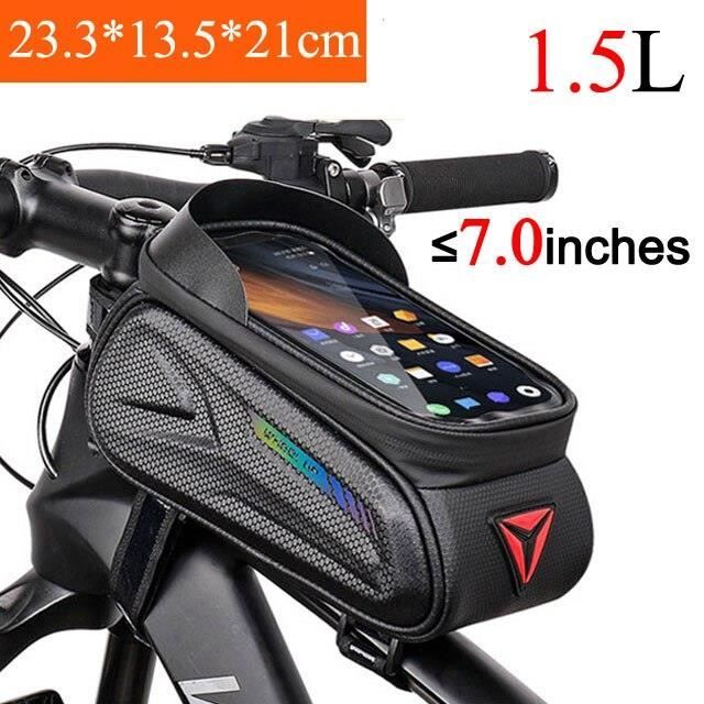 Accessoire vélo,Nouveau sac de vélo homme sauvage cadre avant tube  supérieur sac de vélo étui étanche écran tactile - New007 1.5L - Cdiscount  Sport