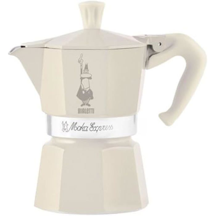 Cafetière Moka BIALETTI Winter Wonderland 3 tasses Aluminium Crème