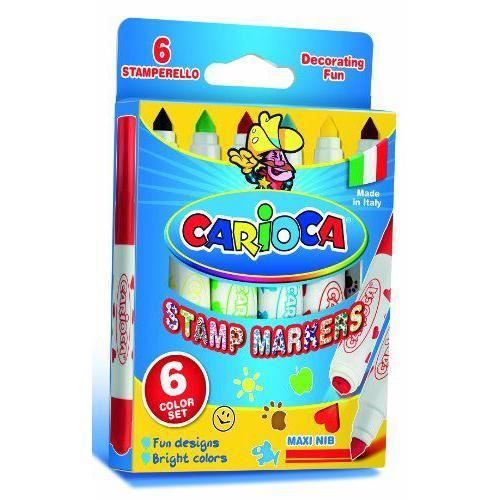 Carioca feutre tampon Superwashable 6 pièces (= 6 couleurs et 6 motifs de  tampon) Lot de 1Unité(s) - 42279