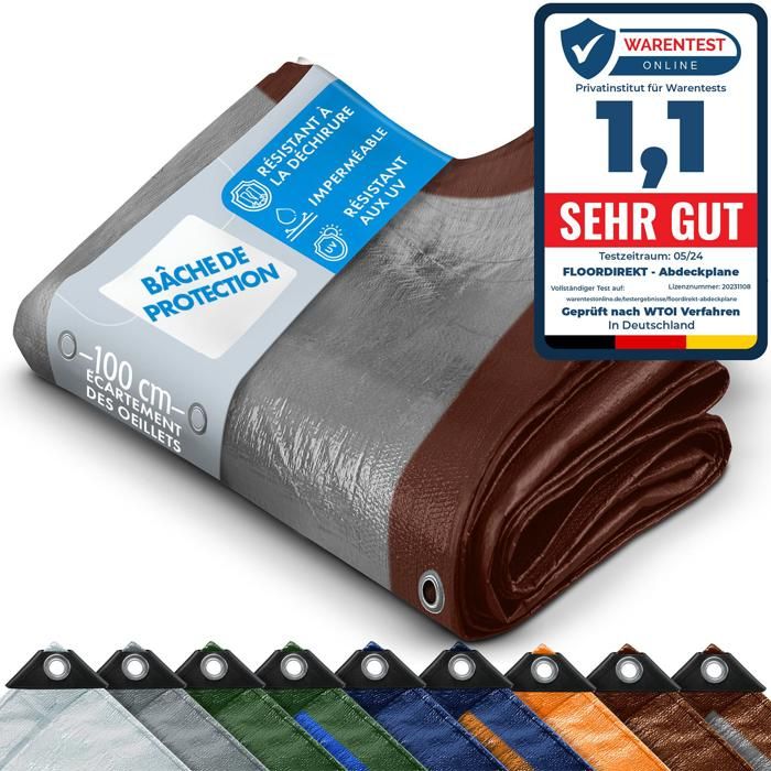Bâche imperméable 200g/m² PE 3x4m et résistante