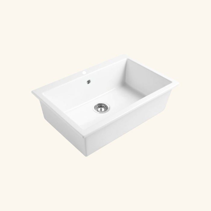 Évier céramique blanc FELIX 1 bac 760x510 mm 510x760 Évier céramique blanc FELIX 1 bac 760x510 mm 510x760
