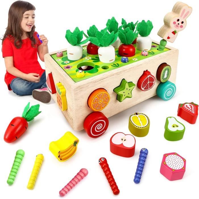 Kit Outils Bois Montessori 20 Pièces – Ceinture Portable – Marteau, Vis, Écrous – Jeu De Construction Dès 2 Ans