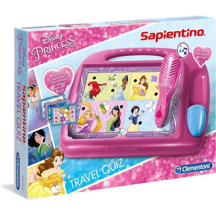 Clementoni - 11979 - Sapientino - Travel Quiz Disney Princesse ,Stylo Interactif, Electronique Parlante, Jeu L'Éducation Enfants...