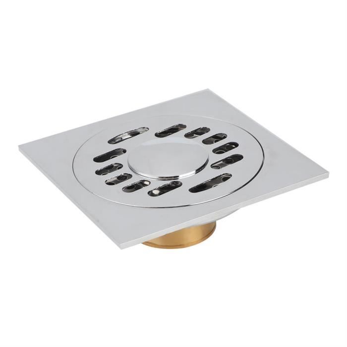 Drain carré de plancher de douche Flynama 6 po nickel brossé DT-FD106NS