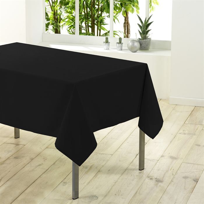Nappe rectangulaire unie en 300 cm ESSENTIEL noir