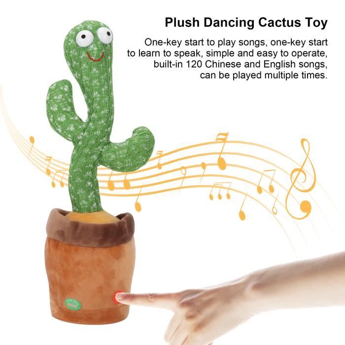 Cactus Peluche Parlant Et Dansant – Jouet Noël Interactif – Répète, Chante, S'Illumine – Cadeau Anniversaire