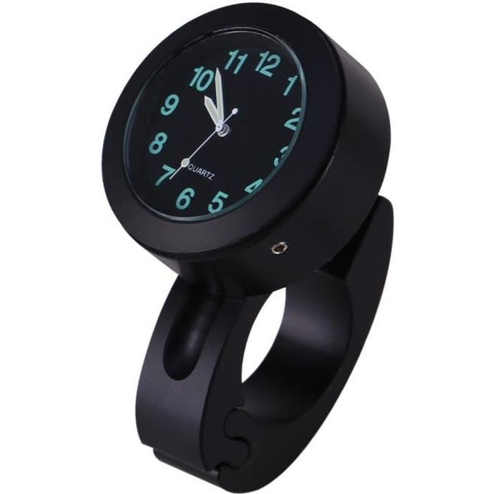Horloge étanche Pour Guidon De Moto / Vélo - Modèle Rond Noir, Aluminium