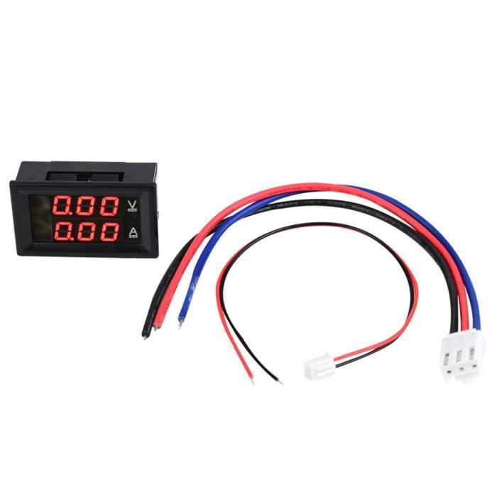 Affichage Double Couleur Rouge Bleu Lot De 2 Ampèremètres Numériques LED 0, 28 - DC 0-100 V 50 A Voltmètre Ampèremètre Numérique Led