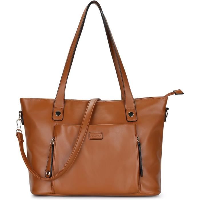 Sac à Dos Cuir Femme UBAYMAX 2-en-1 – Tote / Bandoulière / Sac à Dos, 15 Poches, Imperméable, Idéal Voyage Bureau