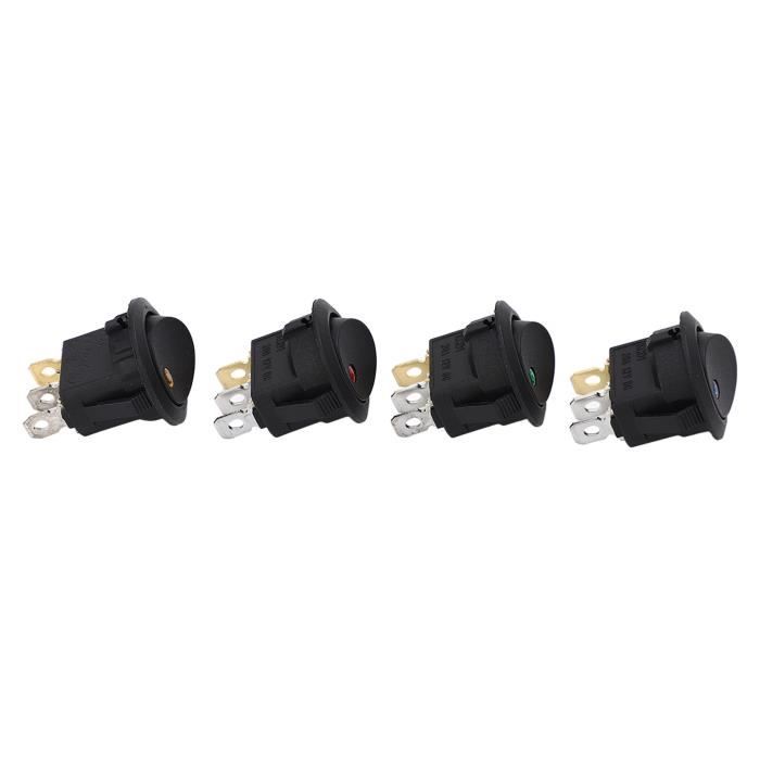 Lot De 8 Interrupteurs à Bascule Ronds - 4 Broches, 2 Positions - 10A 125V/6A 250V - Pour Auto, Bateau, Maison