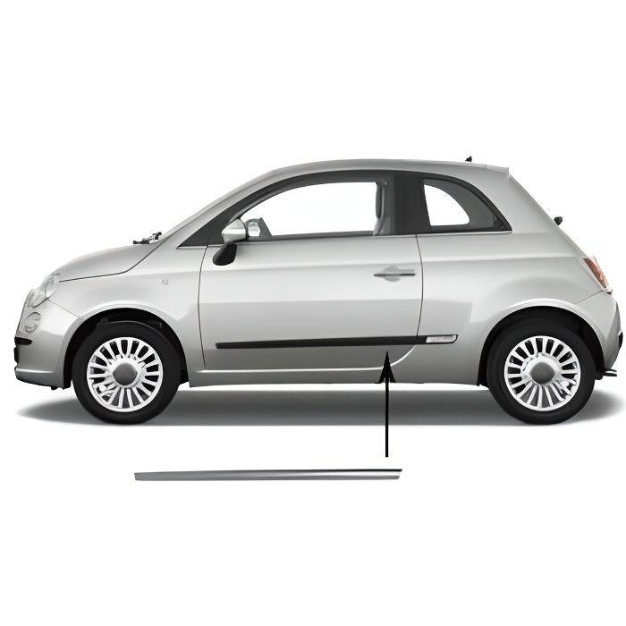 Moulure porte avant gauche pour FIAT 500 phase 1, 2007-2015, baguette Neuve à peindre.