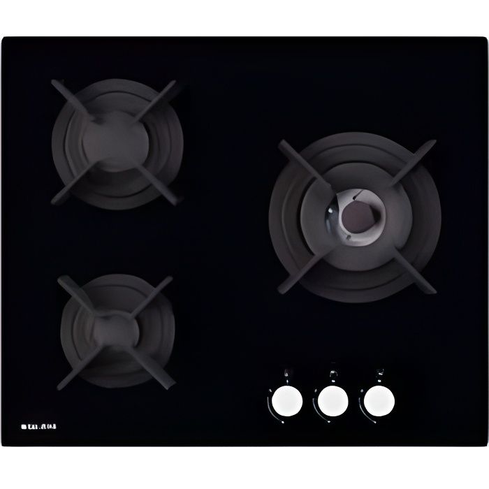 PLAQUE GAZ GLEM GV635HBK 3 FOYEZ GAZ*ALLUMAGE UNE MAIN* GRILLES EN