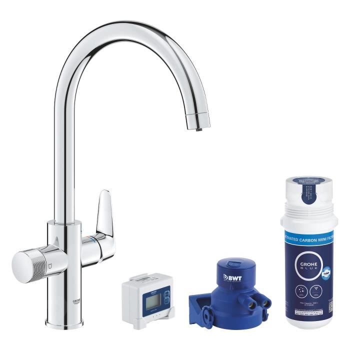 GROHE PURE SET DE MITIGEUR D'Ã©VIER STARTCURVE AVEC FILTRATION - vue 2