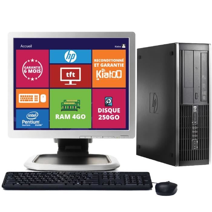 ordinateur de bureau hp elite 6000 Celeron dual core 4 go ram 250 go disque dur pc reconditionné avec écran 17 pouces w7 - Hewlett packard