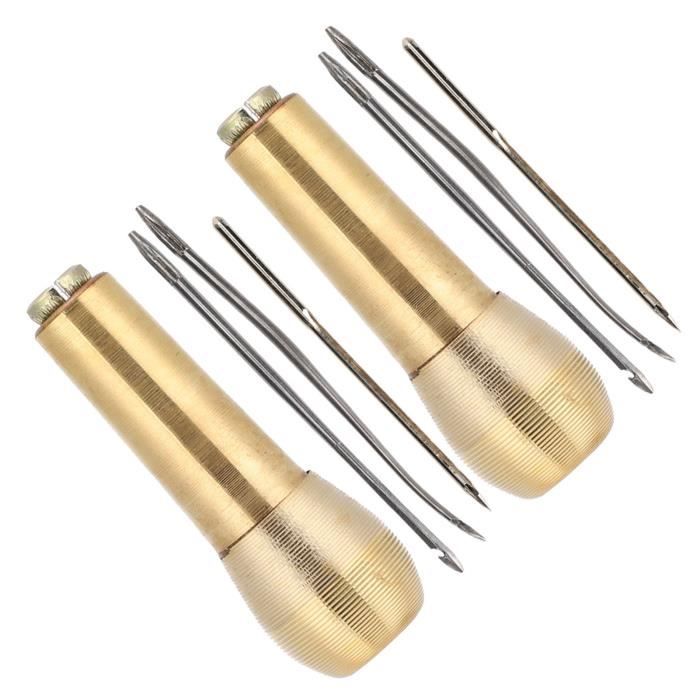 Kit Couture Cuir Premium - 12 Aiguilles, Fil Ciré, Dé Et Alène - Réparation Cuir/Toile