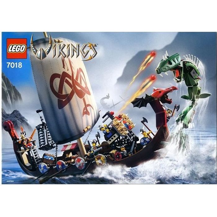 Lego 7018 Le Bateau Des Vikings Contre Le Monstre Des Mers Cdiscount Jeux Jouets