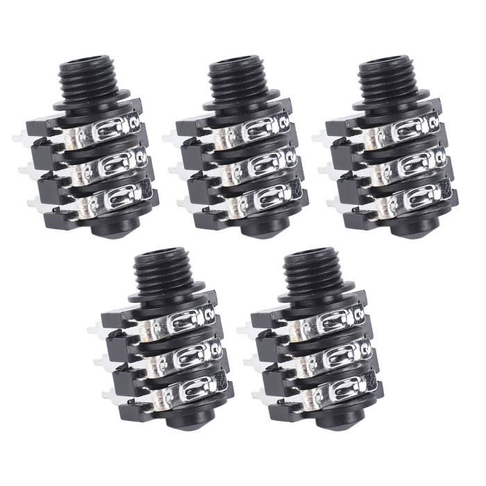 Lot De 2 Prises Jack 6.35mm Stéréo Pour Guitare Électrique & Basse - Pièces De Rechange Métalliques