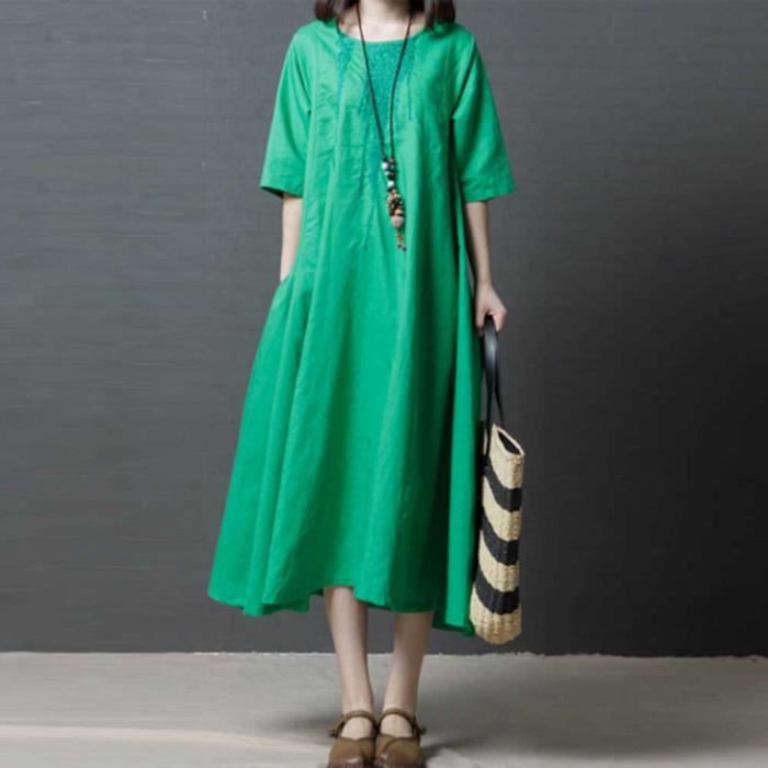 robe verte unie